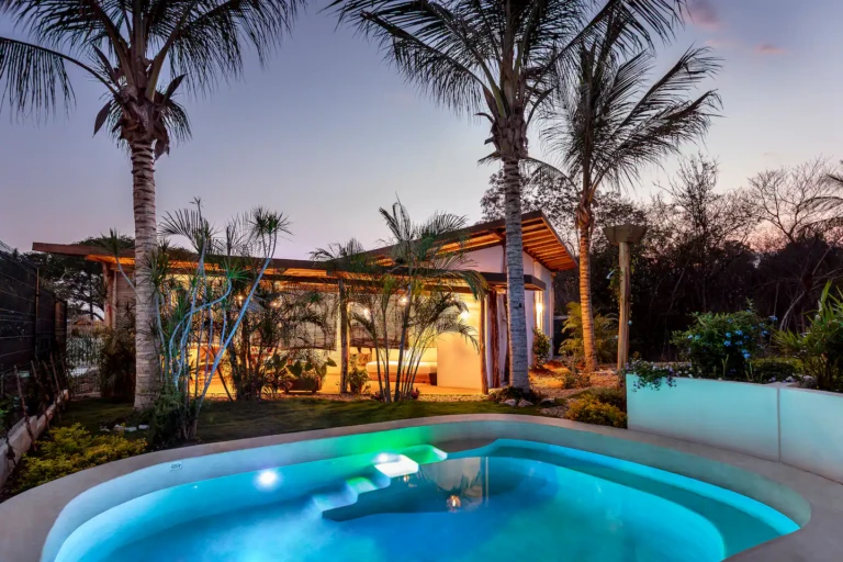 Exterior of Luna Rosa Homes private pool villa in Puerto Escondido, Oaxaca — book direct